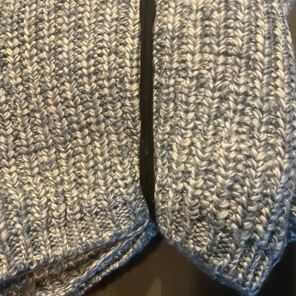 NWT West Elm Marled Ribbed Knit Throw/ Marina Blue/Cozy